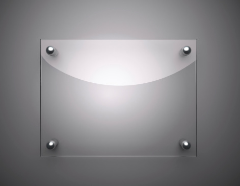 Blank glass plate with copy space , 3d render