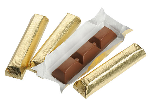 Chocolate, isolado em alumínio - fotografia de stock