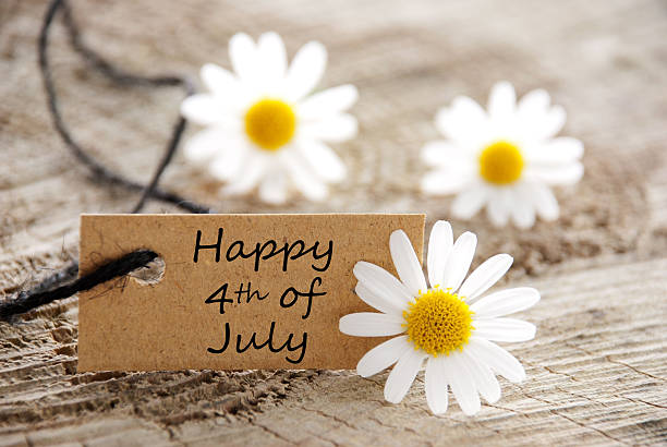 istock Natural Label with Happy 4th of July 496702023
