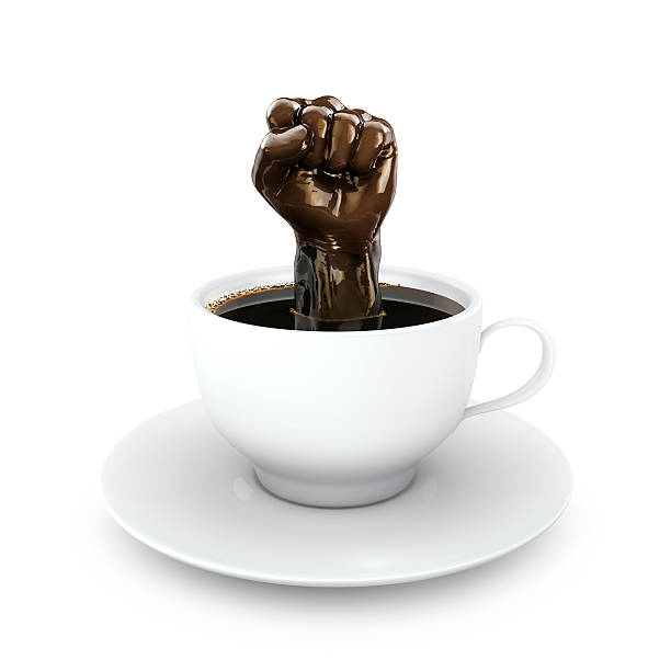 Close up picture of a female holding coffee cup.