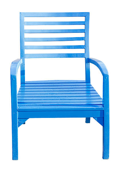 istock blue Wooden chair isolated over white, with clipping path 496702912