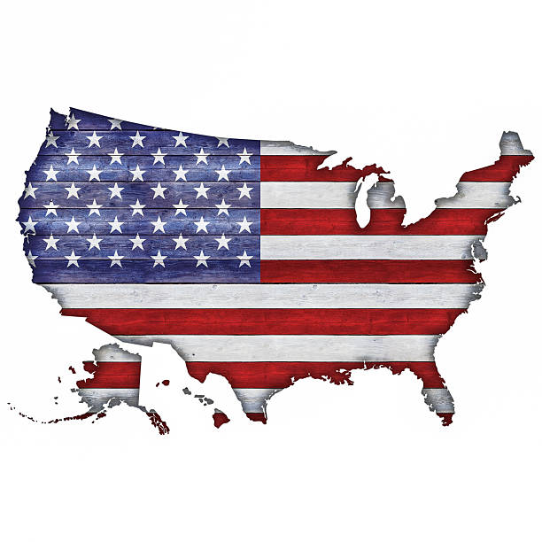 istock USA Map And Flag On Wood 496704033