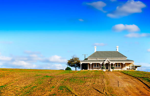 Barossa Valley, Australia – May 29, 2014: Grand Victorian style house on the hill on Wolf Blass winery estate.