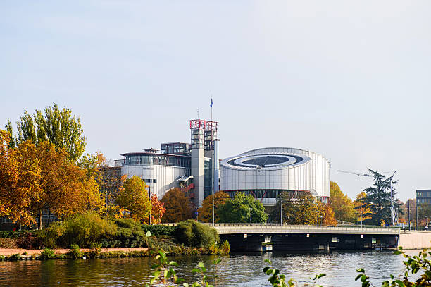European Court of Human Rights, ecthr, Cour europeenne des droit European Court of human Rights building near Ill river in Strasbourg, Alsace, France european court of human rights stock pictures, royalty-free photos & images