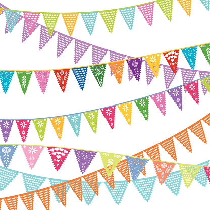 Papel Picado banners rows