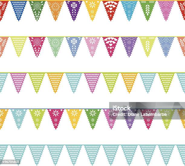 Papel Picado Banners Repeating Patterns Stock Illustration - Download Image Now - Papel Picado, Drawing - Art Product, Bunting