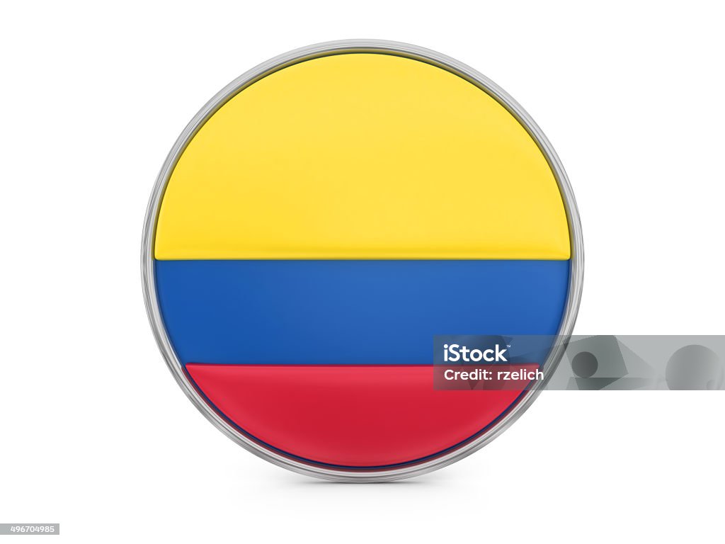 Colombian flag Round flag of Colombia, 3d render Circle Stock Photo