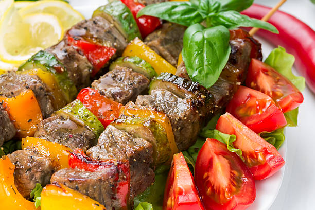 istock Grilled meat on skewers 496705689