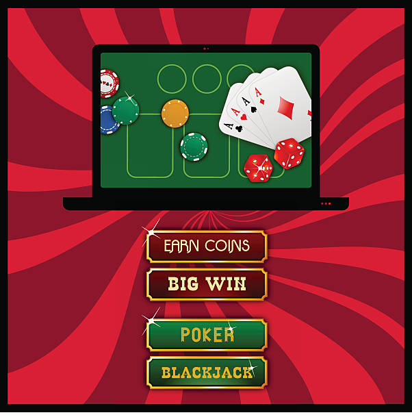 Casino Poker UI Design vector art illustration