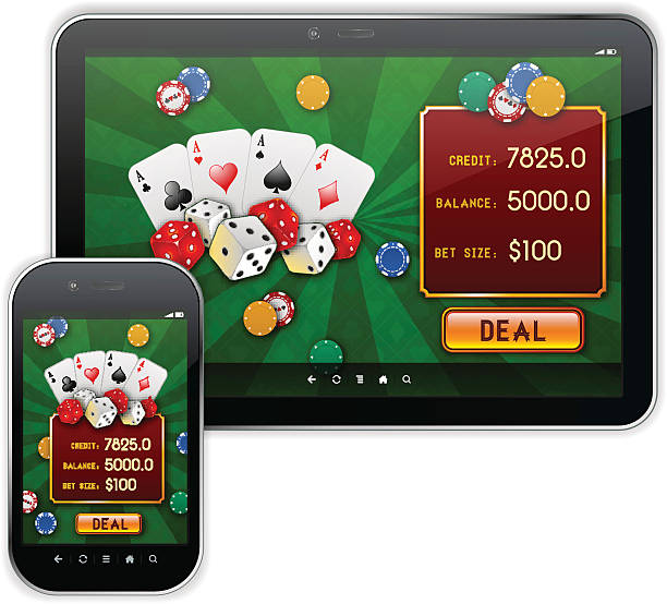 Mobile Casino Responsive UI Design vector art illustration