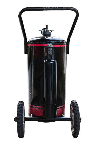 istock black fuel tank with wheel isolate on white background 496706198
