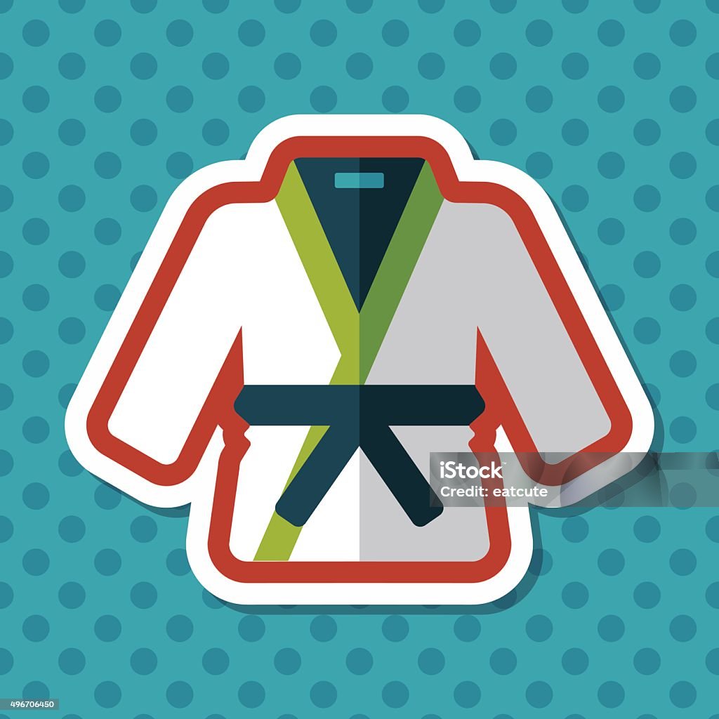 Karate suit flat icon with long shadow,eps10 2015 stock vector