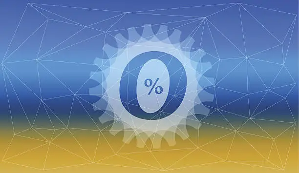 Vector illustration of Blurred zero per cent