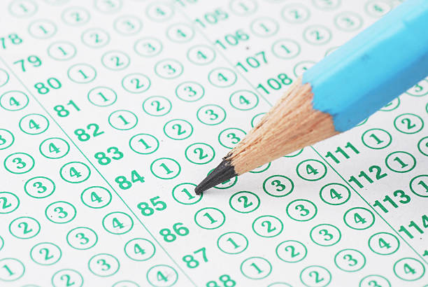 istock Pencils on blank test sheet close up 496706930