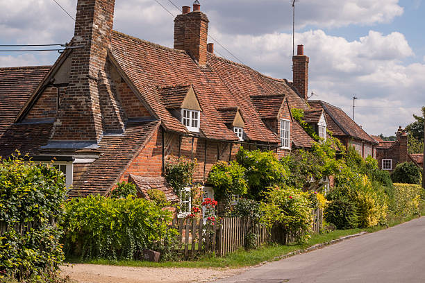 A row of cottages in the village of Turville, Buckinghamshire