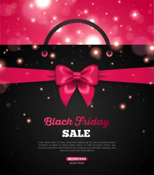 Vector illustration of Black Friday Creative Banner with Shopping Bag