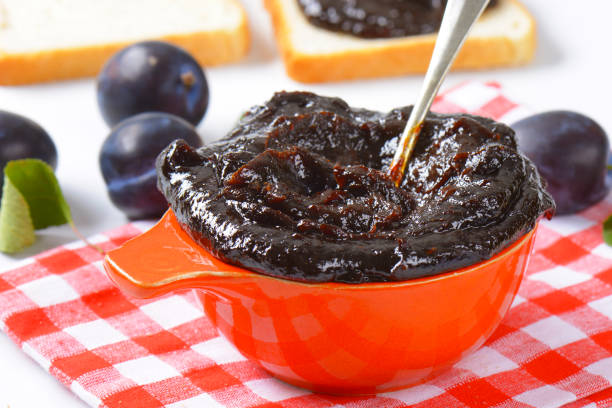 istock Bowl of plum jam 496712346