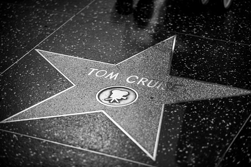 Hollywood, January 5, 2014: Tom Cruise's star on Hollywood Walk of Fame on January 5, 2014 in Hollywood, California. This star is located on Hollywood Blvd. and is one of 2400 celebrity stars.