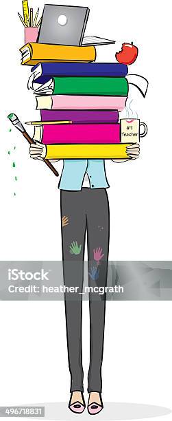 Teacher Stock Illustration - Download Image Now - Adult, Adults Only, Apple - Fruit
