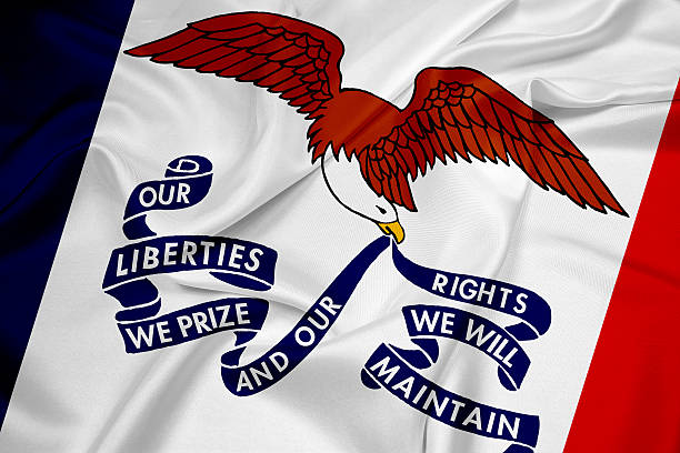 istock Waving Iowa State Flag 496718911