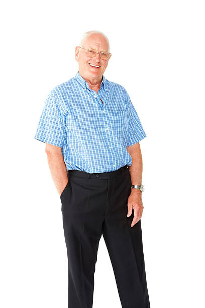 istock Portrait of relaxed elderly man on white 496719917