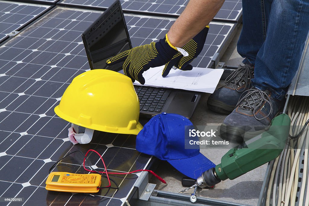 Photovoltaik - Lizenzfrei Baugewerbe Stock-Foto