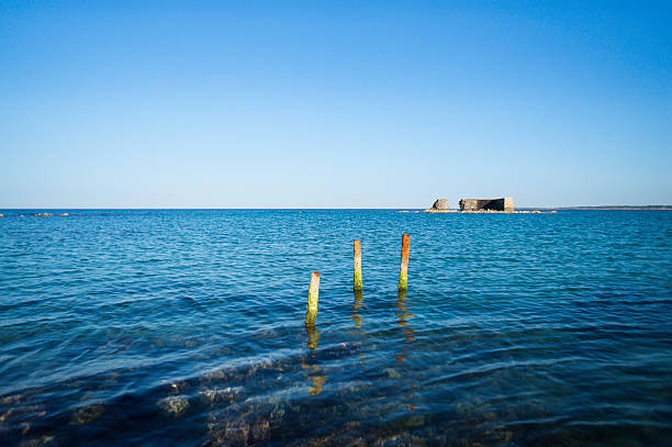 The little town of  San cataldo near Lecce, has the ancient walls of the Adriano's harbour.