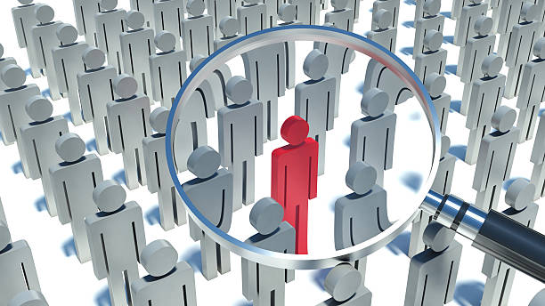istock Group of icon people with one different person 496722627