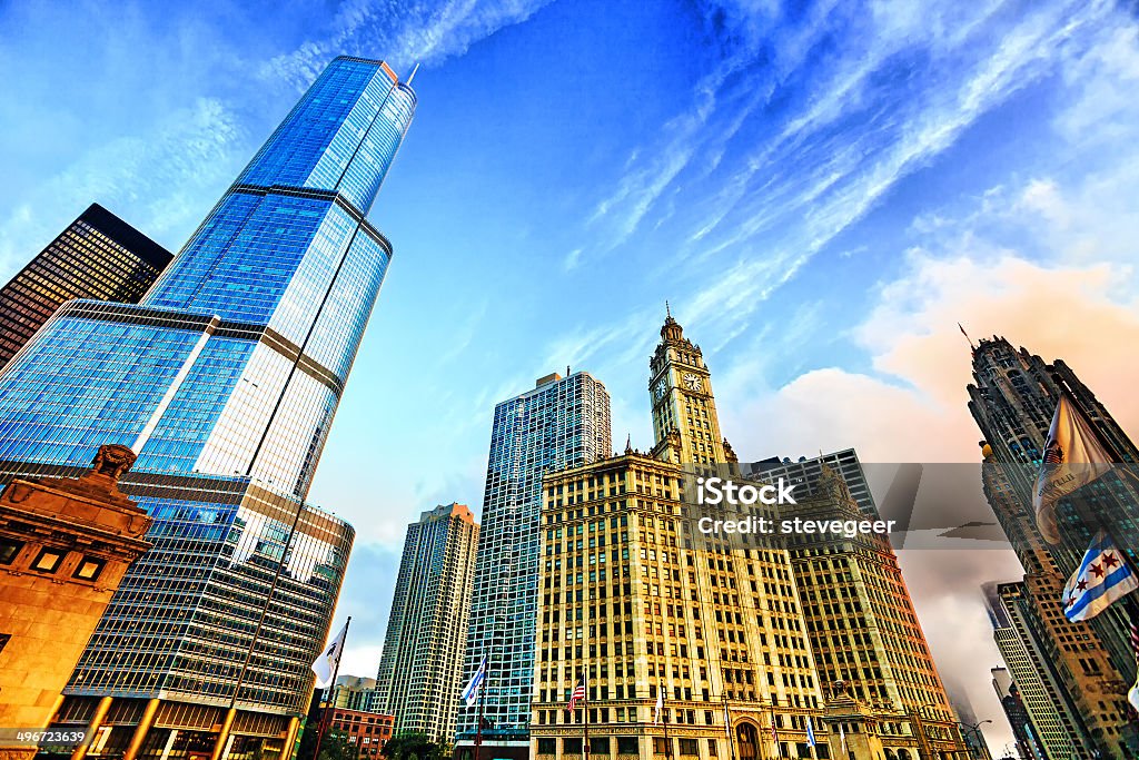 Nascer do sol na cidade de Chicago - Royalty-free Ao Ar Livre Foto de stock