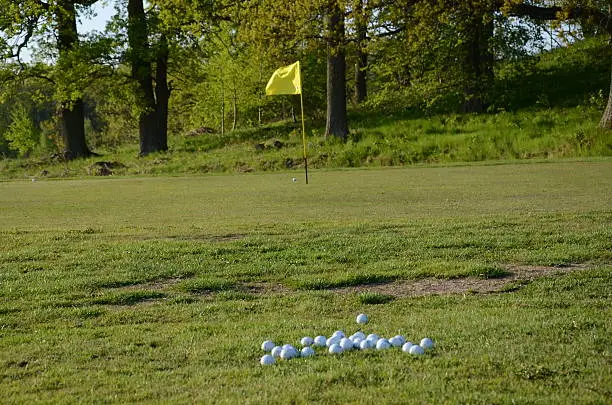 Golfballs on golfcourse