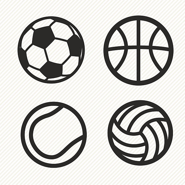 illustrations, cliparts, dessins animés et icônes de ballon icônes définies. - soccer ball soccer ball sport