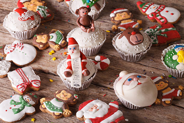 istock Background of Christmas sweets closeup on a table. horizontal 496726014