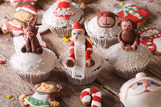 istock Beautiful Christmas sweets closeup on a wooden table. Horizontal 496726874