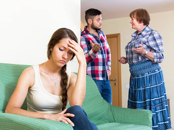 istock Adults children have discussion with mother 496727772