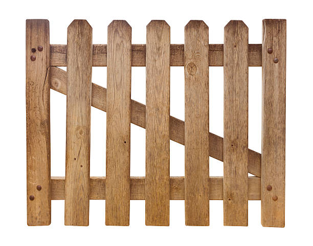 забор isolated on white wooden - fence line стоковые фото и изображения
