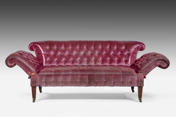 istock Antique sofa with original old material in need of restoration 496730790