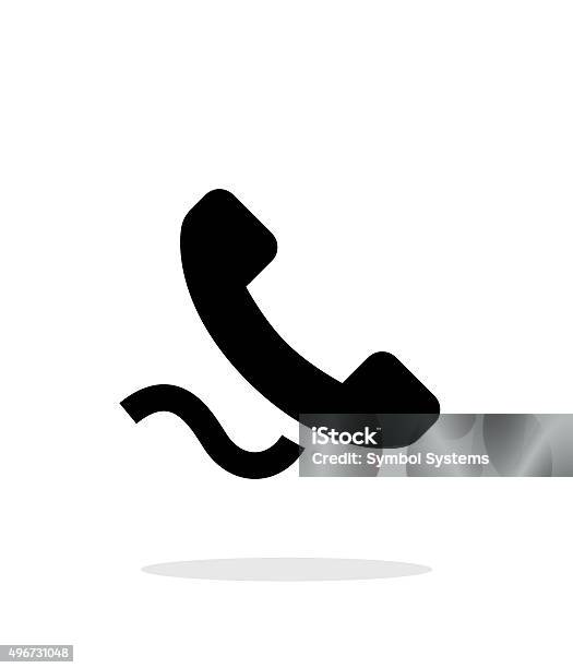 Cable Handset Simple Icon On White Background Stock Illustration - Download Image Now - Telephone Receiver, 2015, Black Color