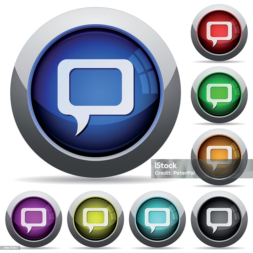 Comment Button Set Stock Illustration - Download Image Now - Blue ...