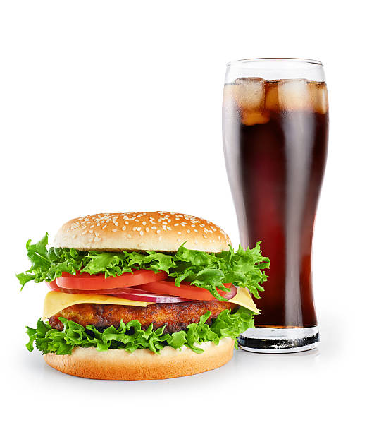 istock Hamburger and cola isolated on white background. 496734240