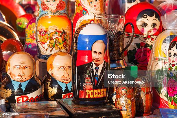 Russian Traditional Nested Dolls Matryoshka With Portrait Of Putin Vv Stock Photo - Download Image Now