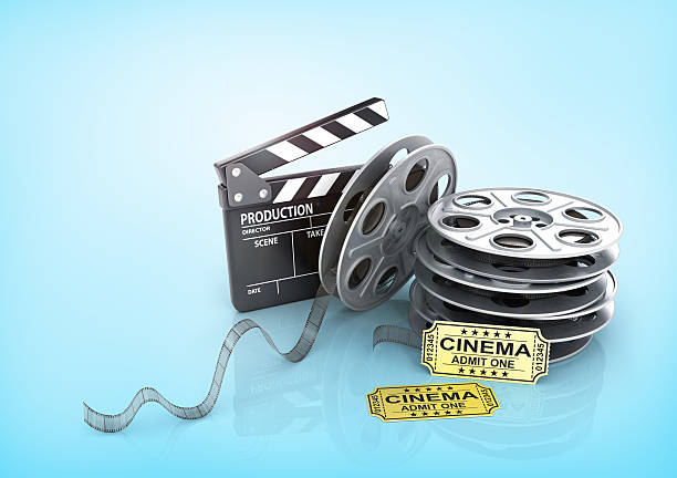 istock Film Reels, tickets and clapper board. 496735404