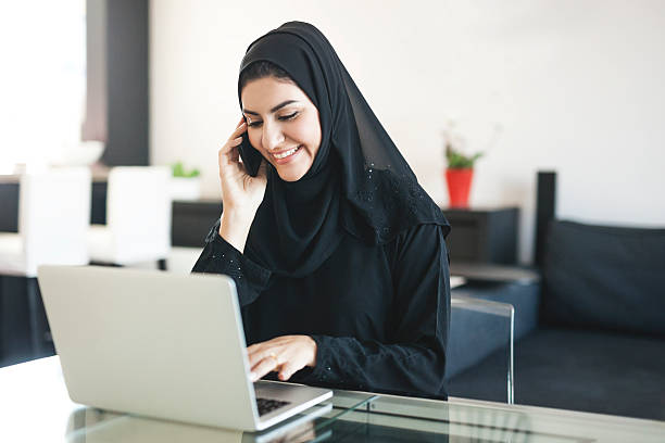 istock Content Arab Woman Working At Home 496736442