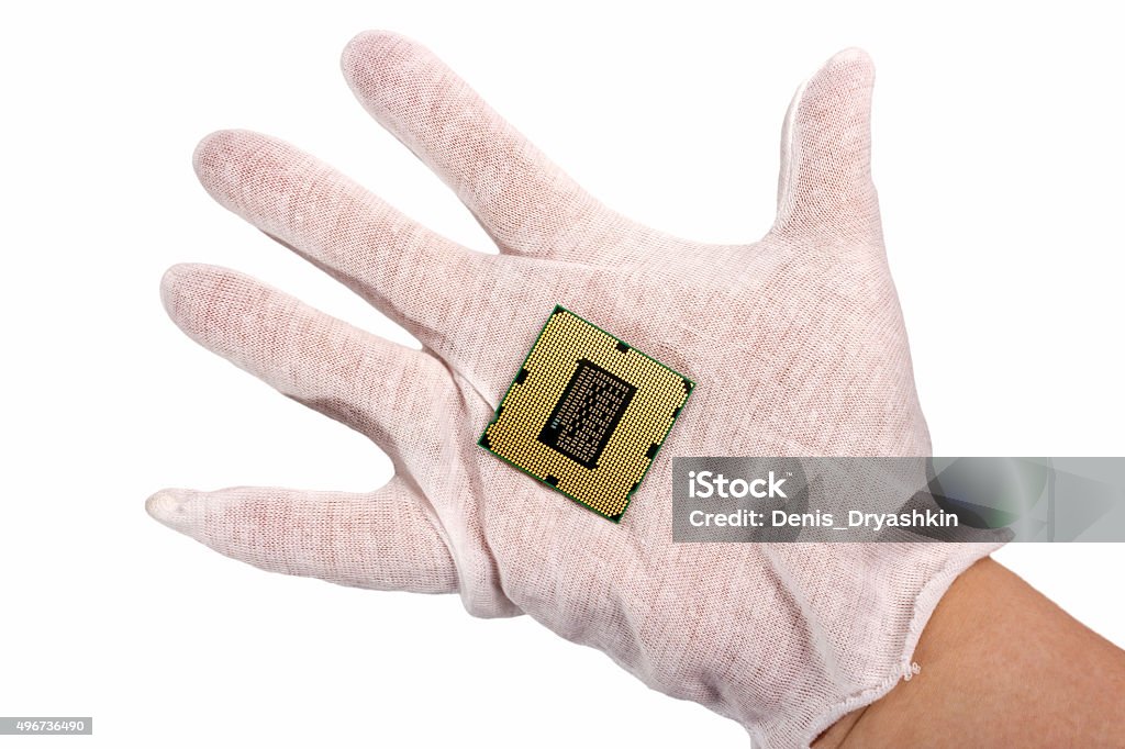 Chip Computer Hand Electronic Collection Hand Holds Computer Cpu Processor Chip Isolated ...