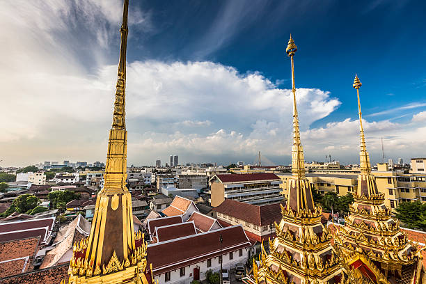 Wat Ratchanaddaram and Loha Prasat Metal Palace in Bangkok ,Thai
