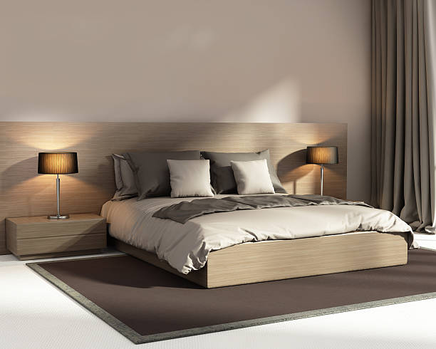 istock Contemporary elegant dark beige luxury bedroom 496738798