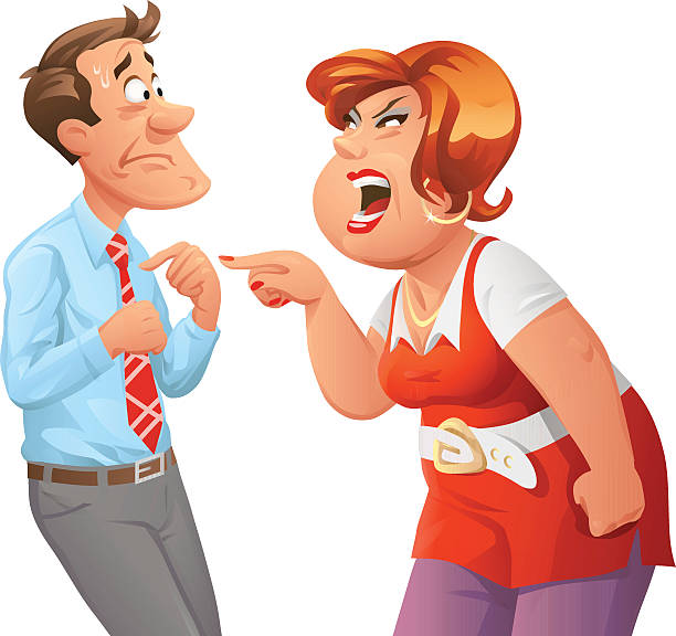 Furious Woman Shouting At Man Stock Illustration - Download Image Now -  Displeased, Anger, Women - iStock