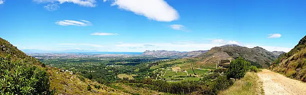Photo of Panoramic shot from behind Table Mountain over Constantia winelands