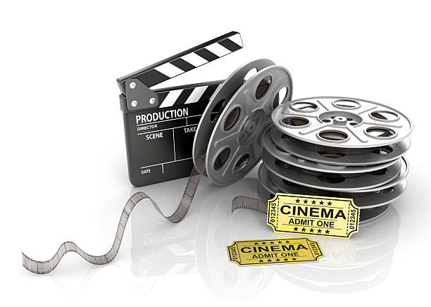 istock Film Reels, tickets and clapper board. 496740598