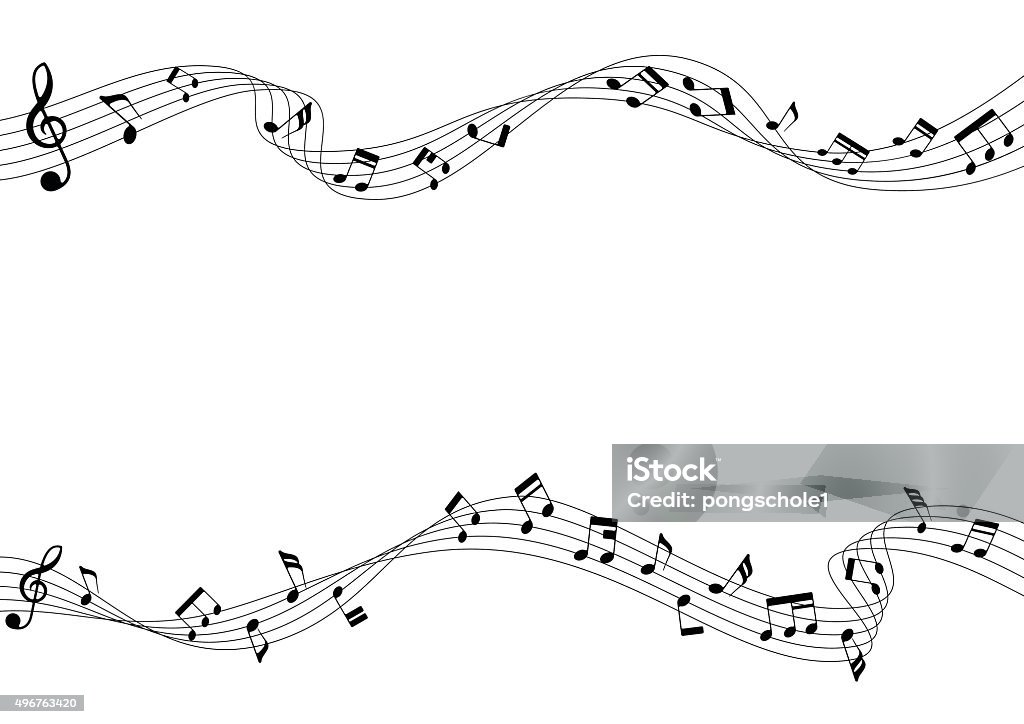 Zwei Reihe von musikalischen Notizen und CORD ZUGREIFEN - Lizenzfrei Note Vektorgrafik
