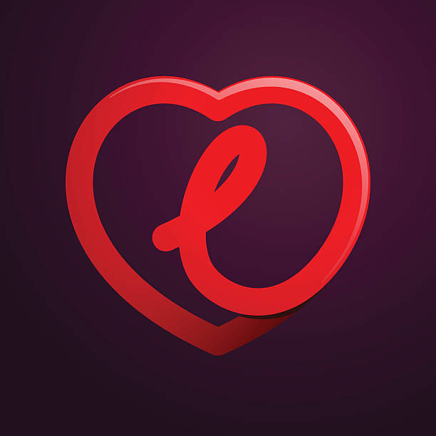 ilustraciones, imágenes clip art, dibujos animados e iconos de stock de k carta con rojo corazón. - corazón alfabeto letra l